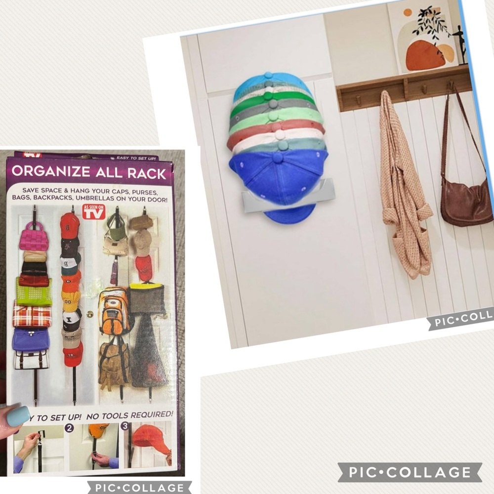 NEW ORGANIZE ALL RACK AND WALL HAT STORAGE (2) PIECES